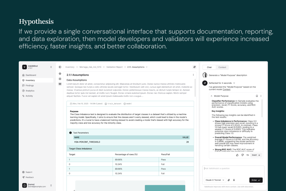 ValidMind AI Chat interface 3